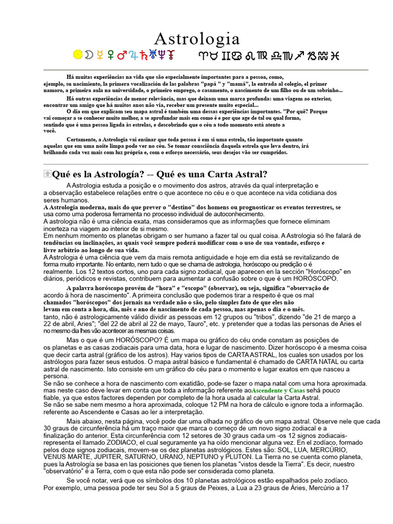 Entenda a Astrologia e seu Mapa Astral | PDF | Signo do zodíaco | Zodíaco