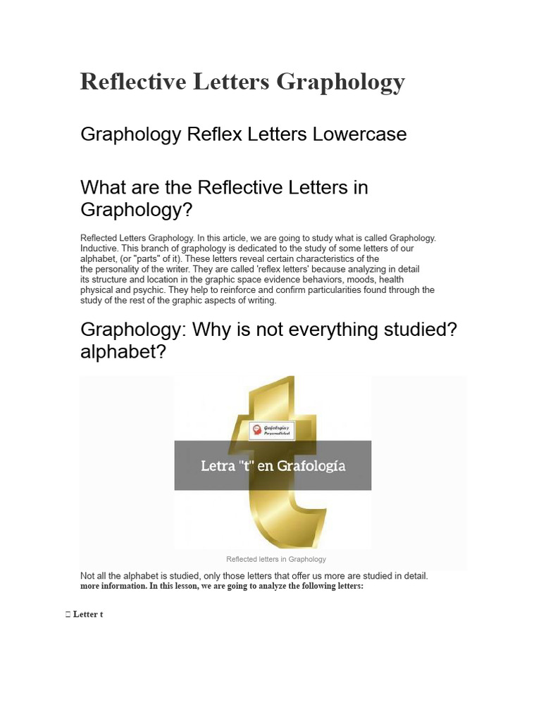 Reflective Letters in Graphology Analysis | PDF | Extraversion And ...