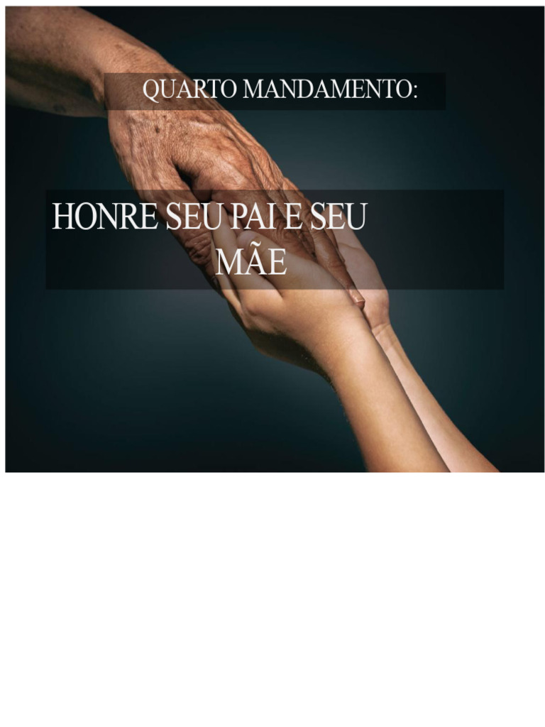 Honra teu pai e tua mãe | PDF | Os Dez Mandamentos | Amor