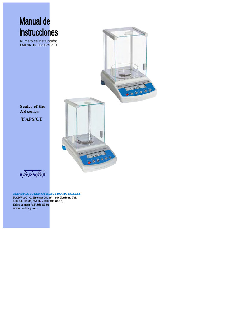 AS Series Electronic Scales Manual | PDF | Weighing Scale | Calibration