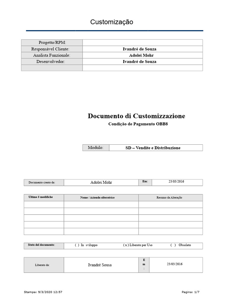 Manual Condizioni Di Pagamento - OBB8 e OBB9 | PDF
