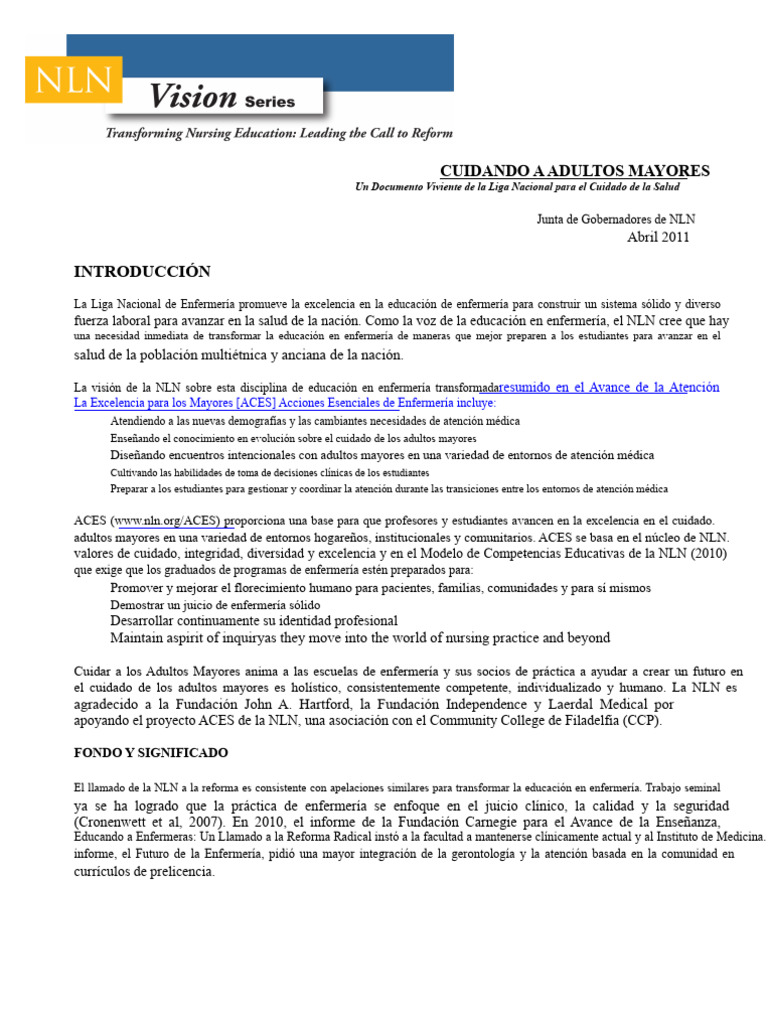 Cuidado de Los Adultos Mayores | PDF | Enfermería | Vejez