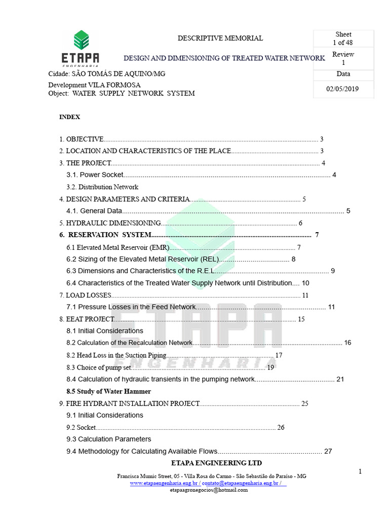 Treated Water Network Design Guide | PDF | Water Supply Network ...