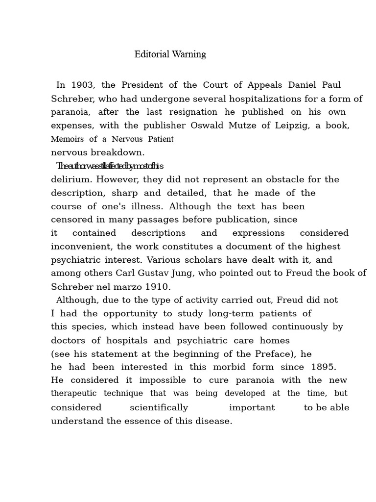 Schreber Case - Freud | PDF | Sigmund Freud | God