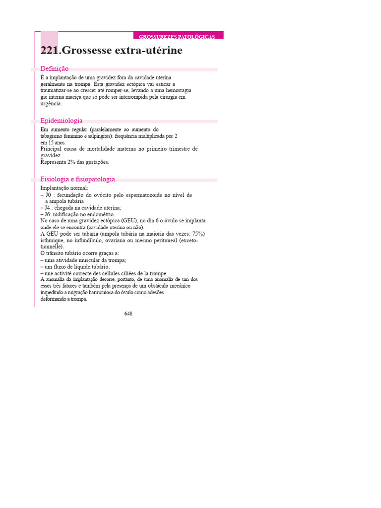 Gravidez Ectópica: Diagnóstico e Tratamento | PDF | Gravidez | Anestesia