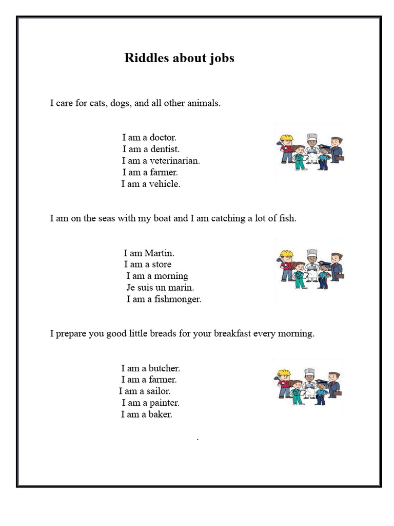 Fun Riddles About Various Jobs | PDF | Shepherd