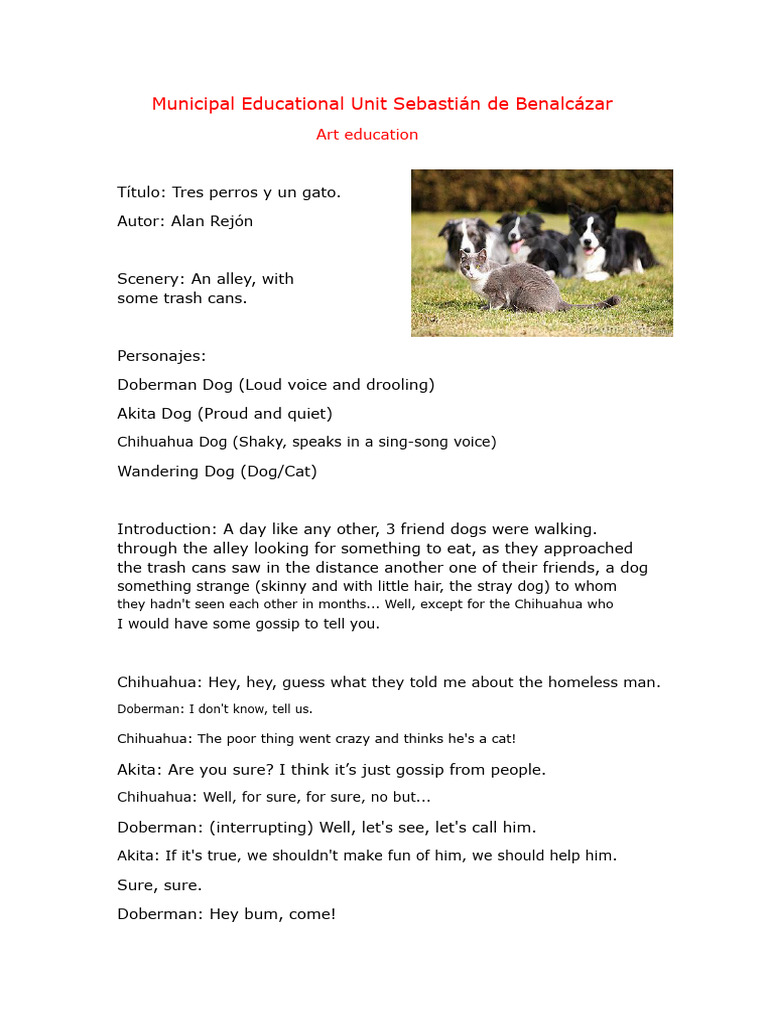 Dog and Cat Dialogue.docx | PDF | Domesticated Animals
