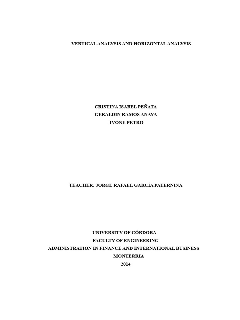 Financial Analysis: Vertical & Horizontal Methods | PDF | Equity ...