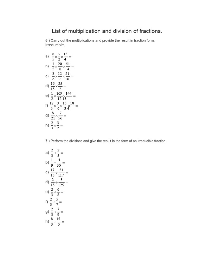 Exercise list fractions II.pdf | PDF | Discrete Mathematics ...