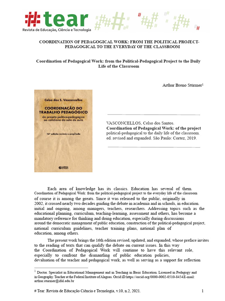 Coordination of Pedagogical Work | PDF | Pedagogy | Teachers