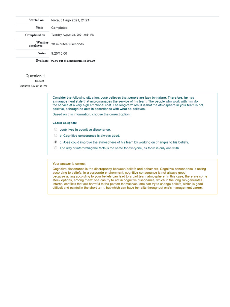Cognitive Dissonance and Mindsets Explained | PDF | Positive Psychology ...