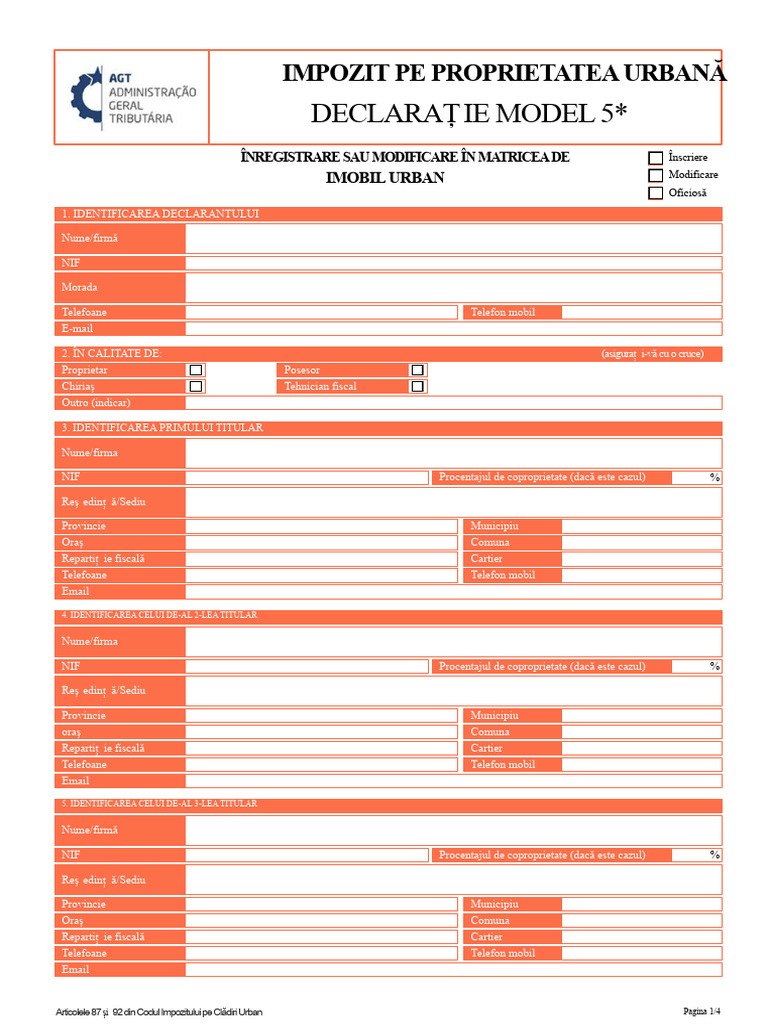 Modele Formulare - Editabile - Impozit Pe Proprietate Urbana Ipu ...