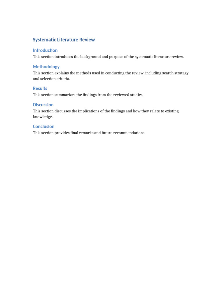 Systematic Literature Review Overview | PDF