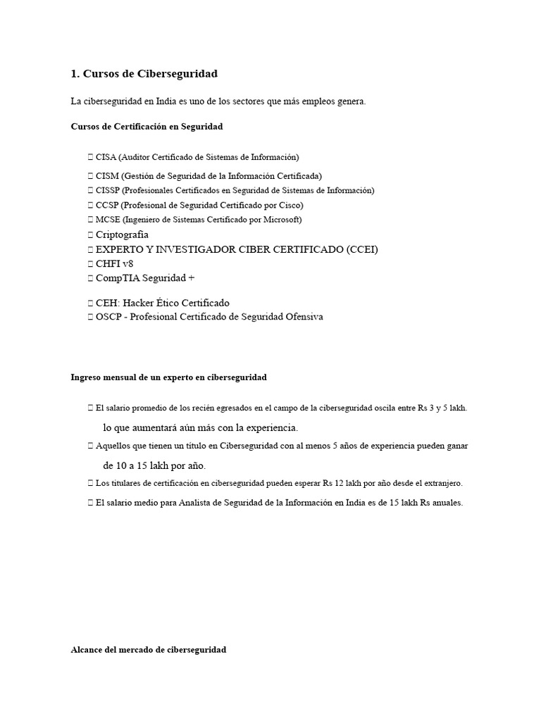 Cursos y Oportunidades en Ciberseguridad | PDF | La seguridad ...
