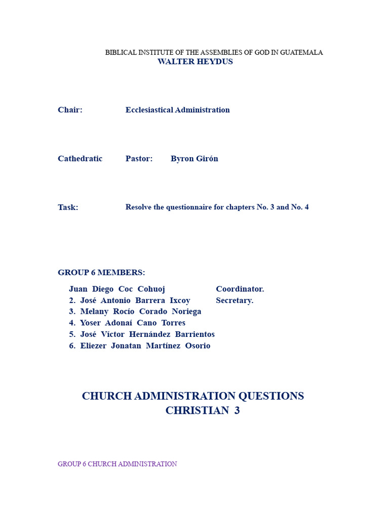 Chapters 3 and 4 Group 6 Christian Administration | PDF | Perception ...