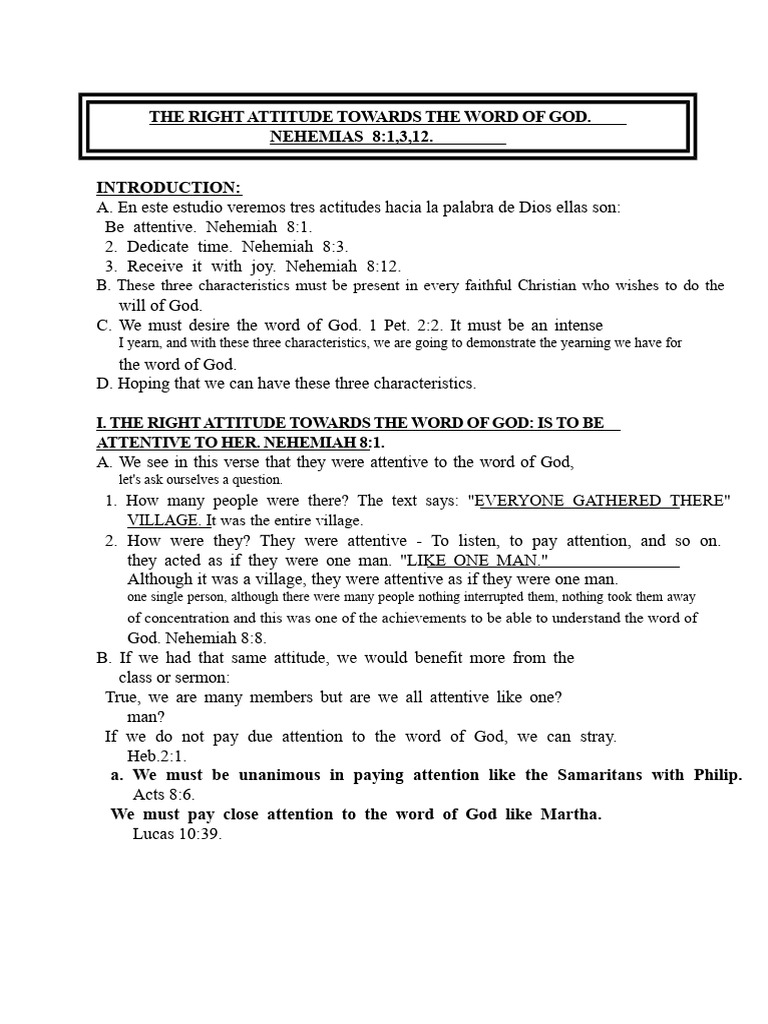 26 - The Right Attitude Towards The Word of God | PDF | Jesus