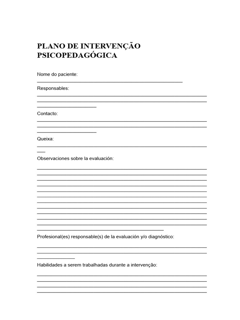 PLAN DE INTERVENCIÓN PSICOPEDAGÓGICA | PDF