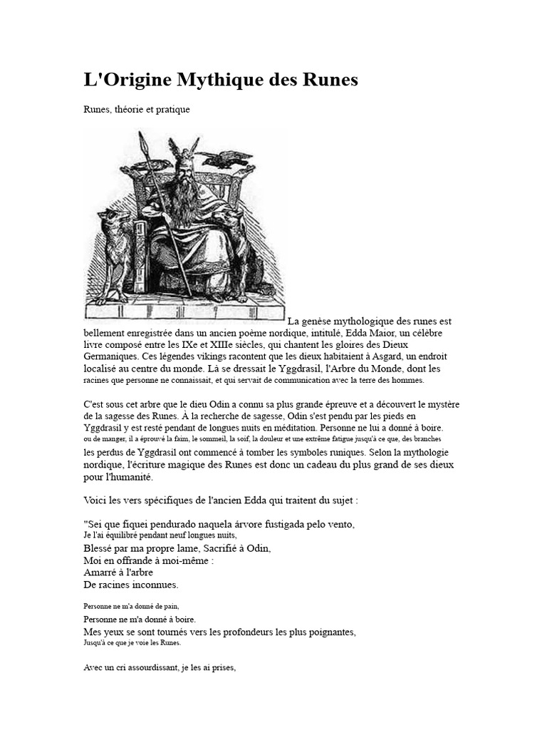 Mythologie et Origine des Runes | PDF | Rune | Mythologie nordique