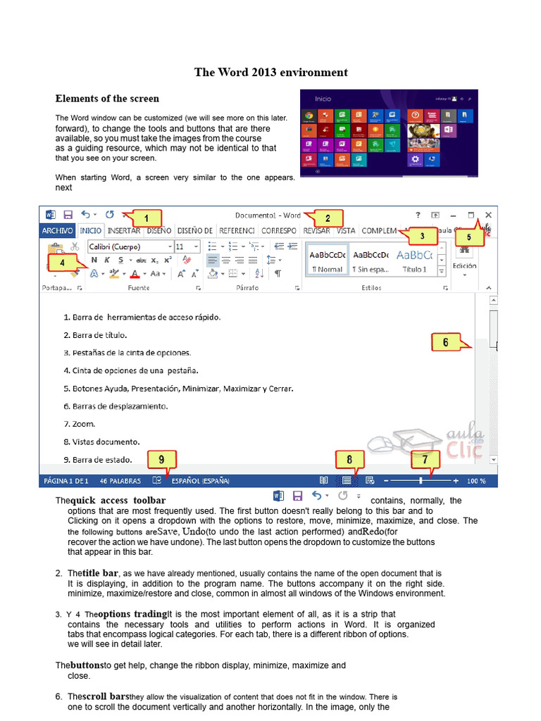 Understanding Word 2013 Interface Elements | PDF | Computer File ...