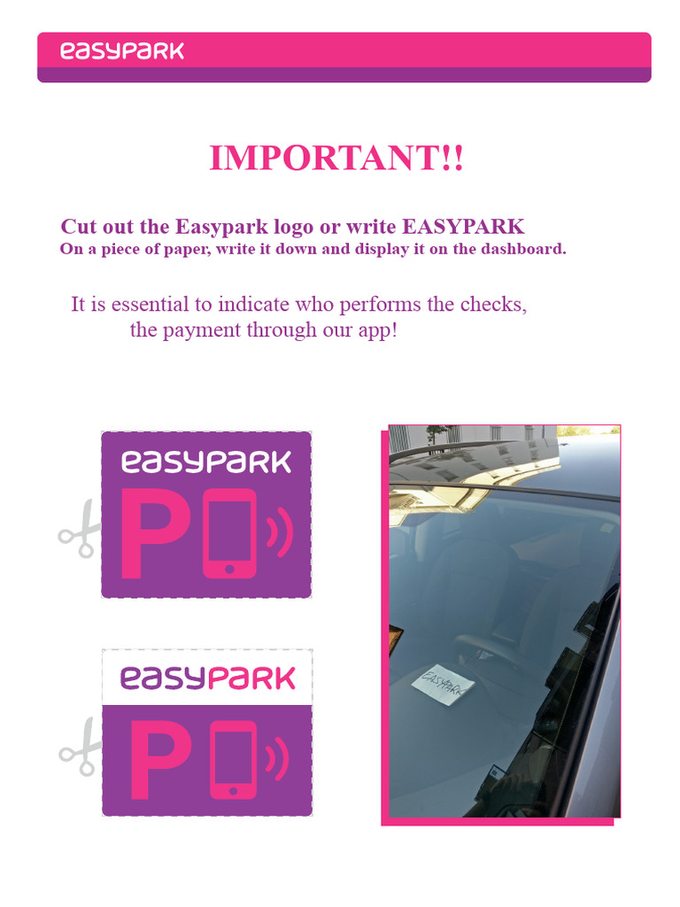 Easypark Sticker Printable | PDF