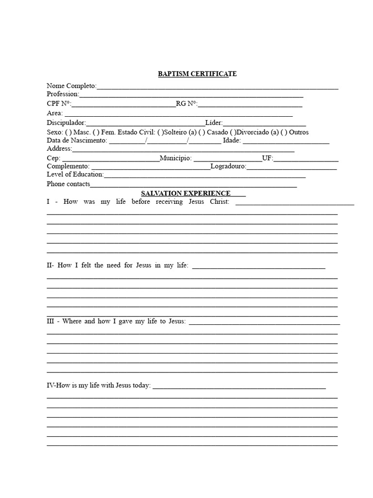 Baptism Certificate and Minor Authorization | PDF | Baptism | Religious ...