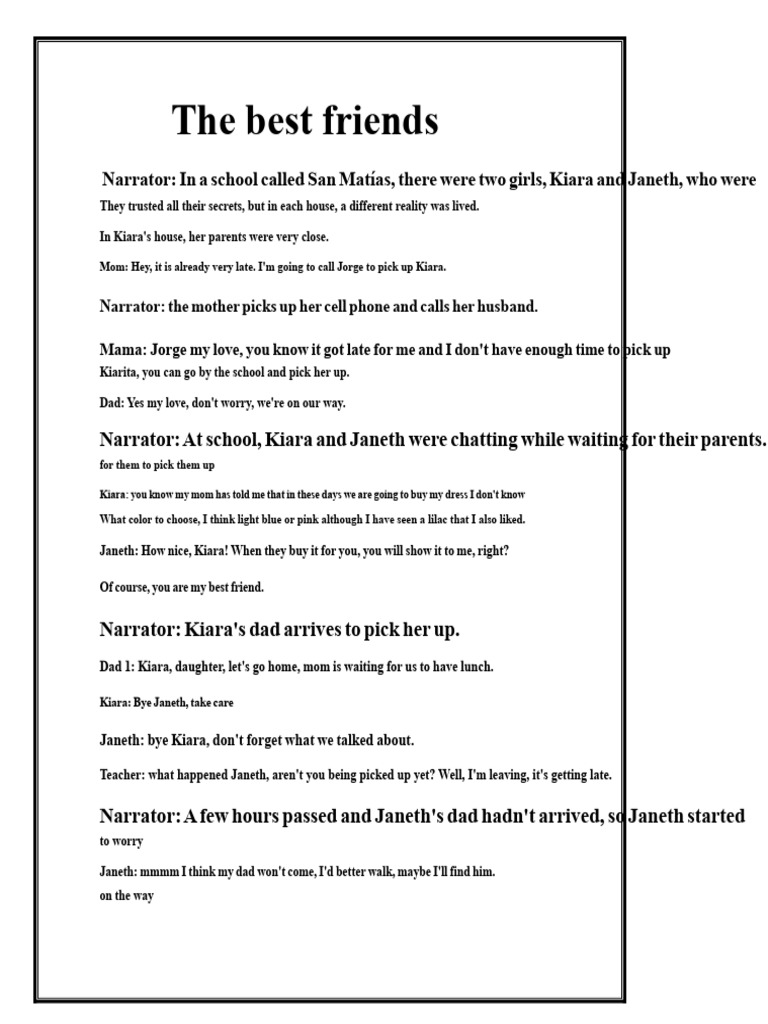 Friendship and Family Support Story | PDF
