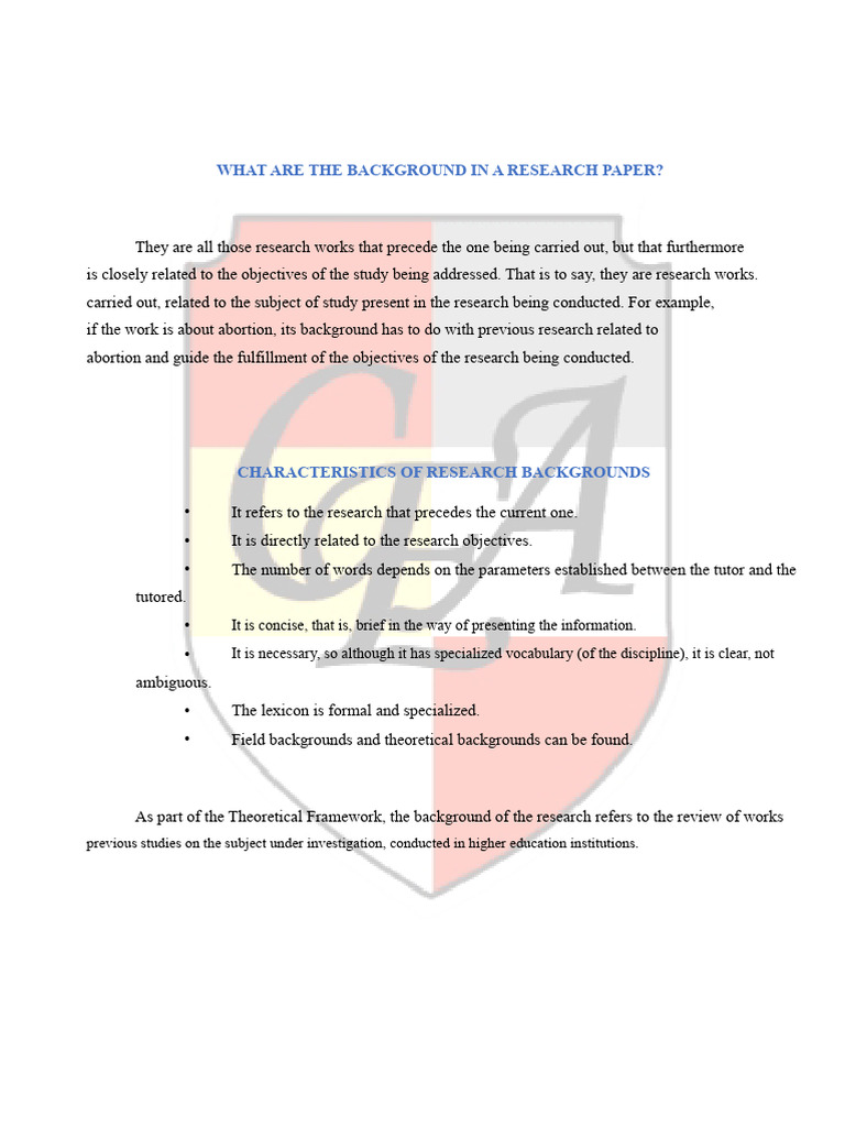 Understanding Research Paper Backgrounds | PDF | Methodology ...