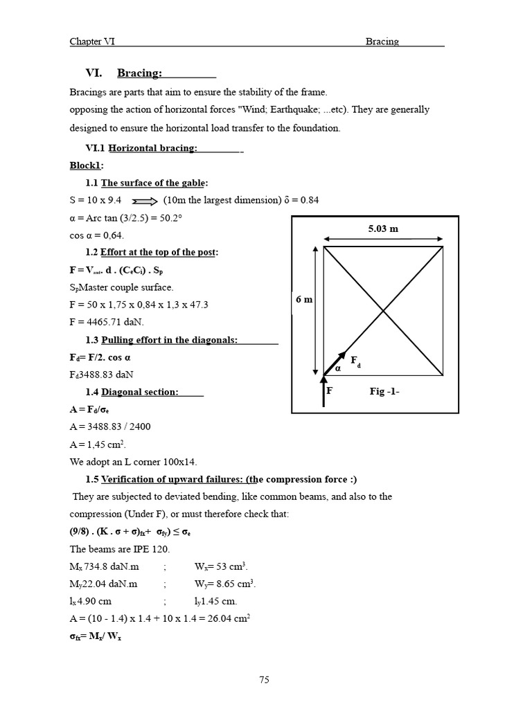 Example of bracing | PDF | Beam (Structure) | Structural Engineering
