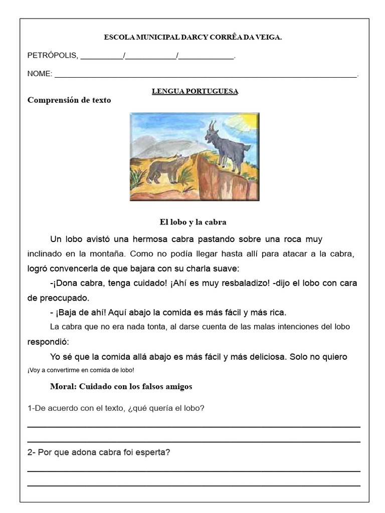 El Lobo y La Cabra | PDF