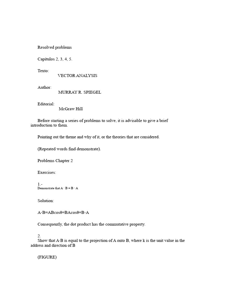 Schaum's Outline (Vector Analysis) | PDF | Euclidean Vector | Euclidean ...
