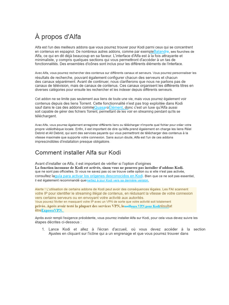 À propos d'Alfa | PDF | Plugin (Informatique) | Informatique
