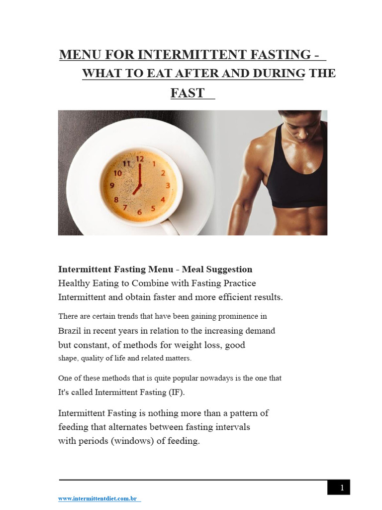 Intermittent Fasting Meal Guide | PDF | Dieting | Intermittent Fasting