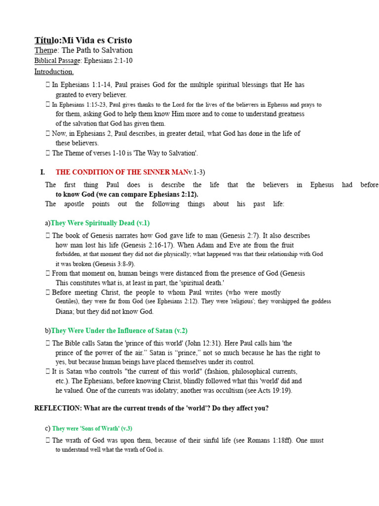 Path to Salvation in Ephesians 2 | PDF | Paul The Apostle | Salvation