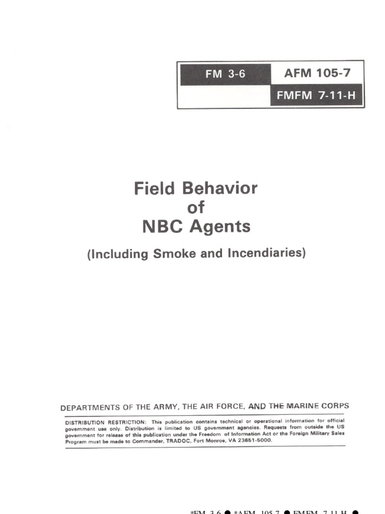 FM 3-6 Field Behavior of NBC Agents | PDF