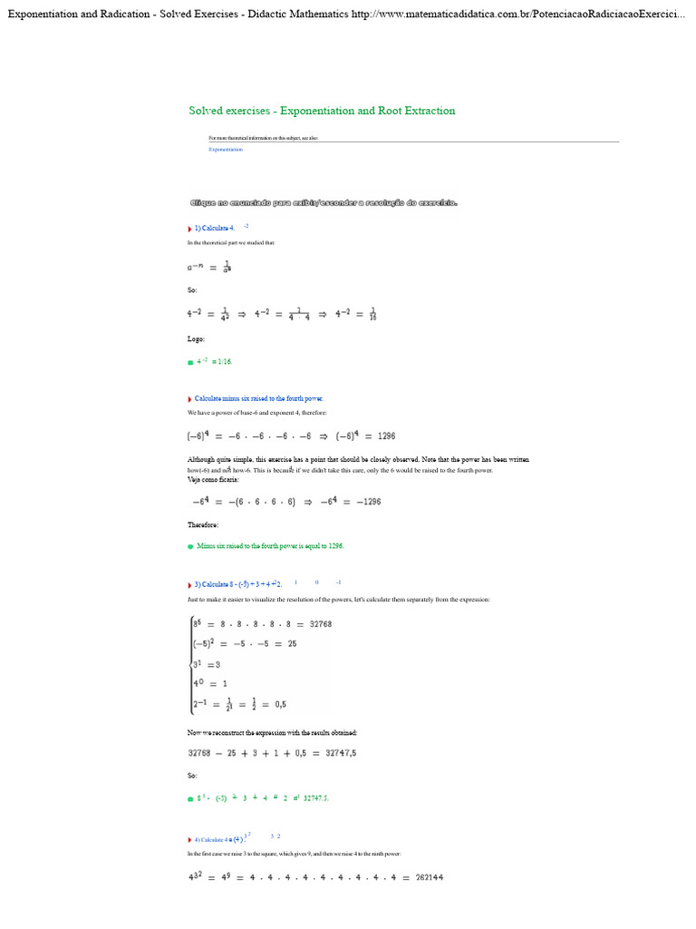 Exponentiation and Root Extraction - Solved Exercises | PDF ...