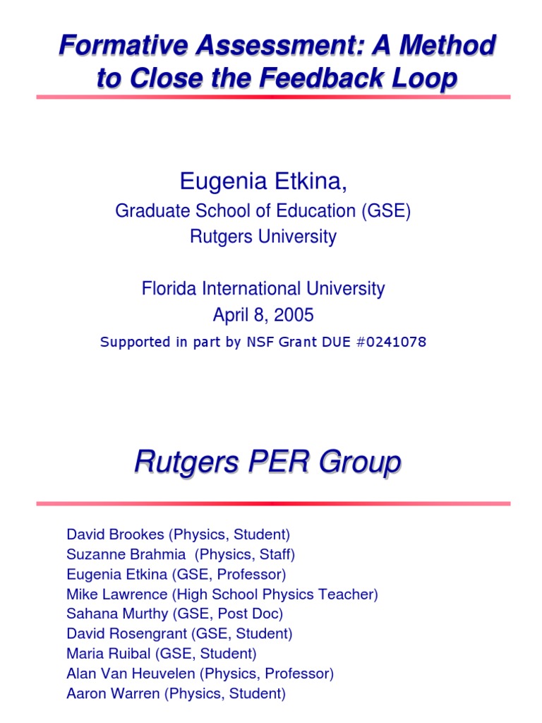 Formative Assessment in Science Education | PDF | Experiment ...