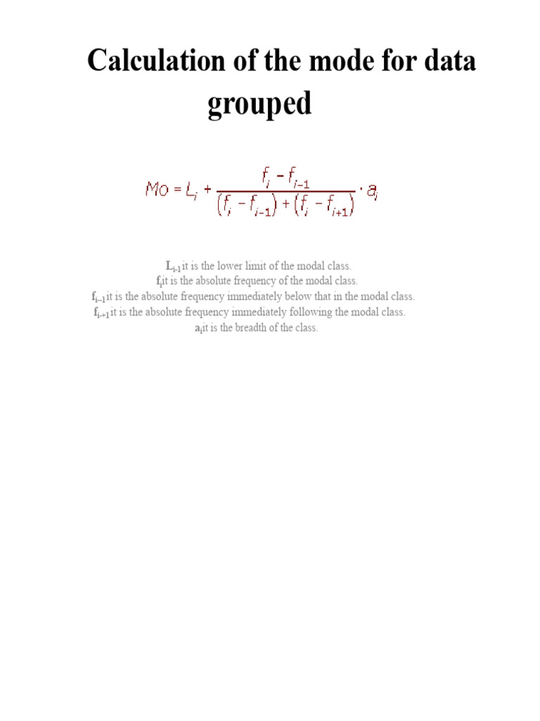 Calculation of Mode and Median For Grouped Data | PDF