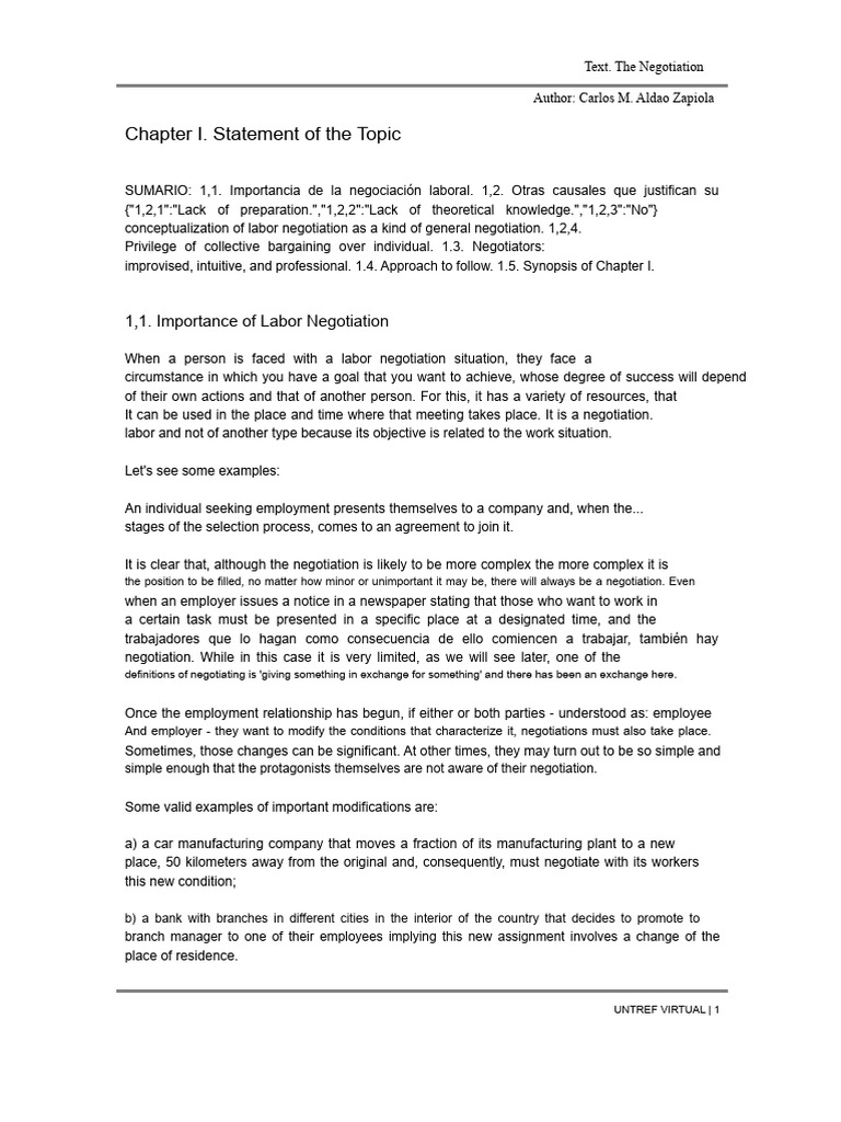 Importance of Labor Negotiation Explained | PDF | Negotiation | Intuition