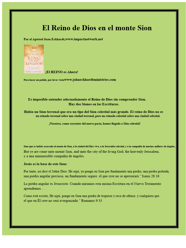 El Reino de Dios y Sion Celestial | PDF | Jesús | Salvación