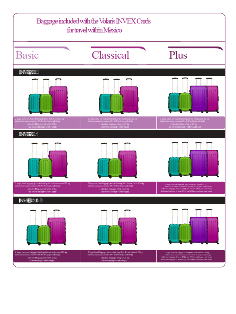 Vuela Plus Baggage Policies for INVEX Cards | PDF | Baggage