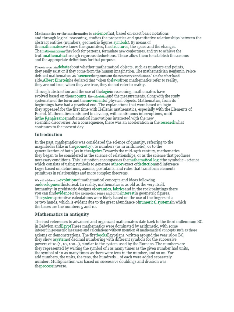 Evolution of Mathematics Through History | PDF | Mathematics | Geometry