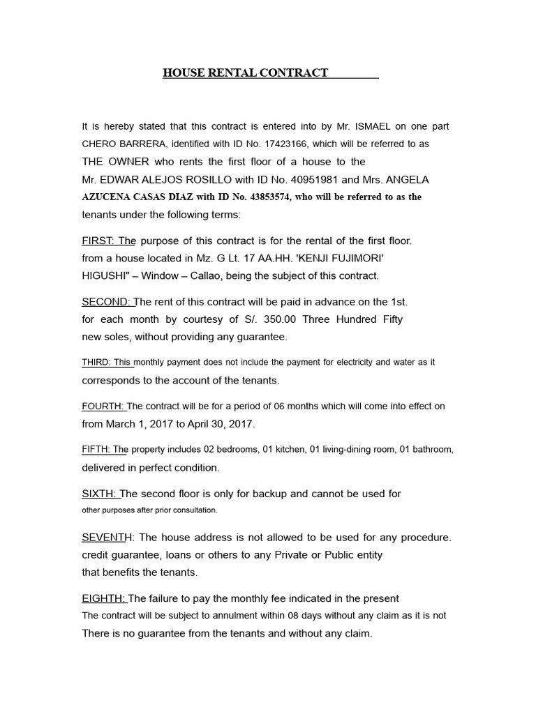 House Rental Agreement | PDF
