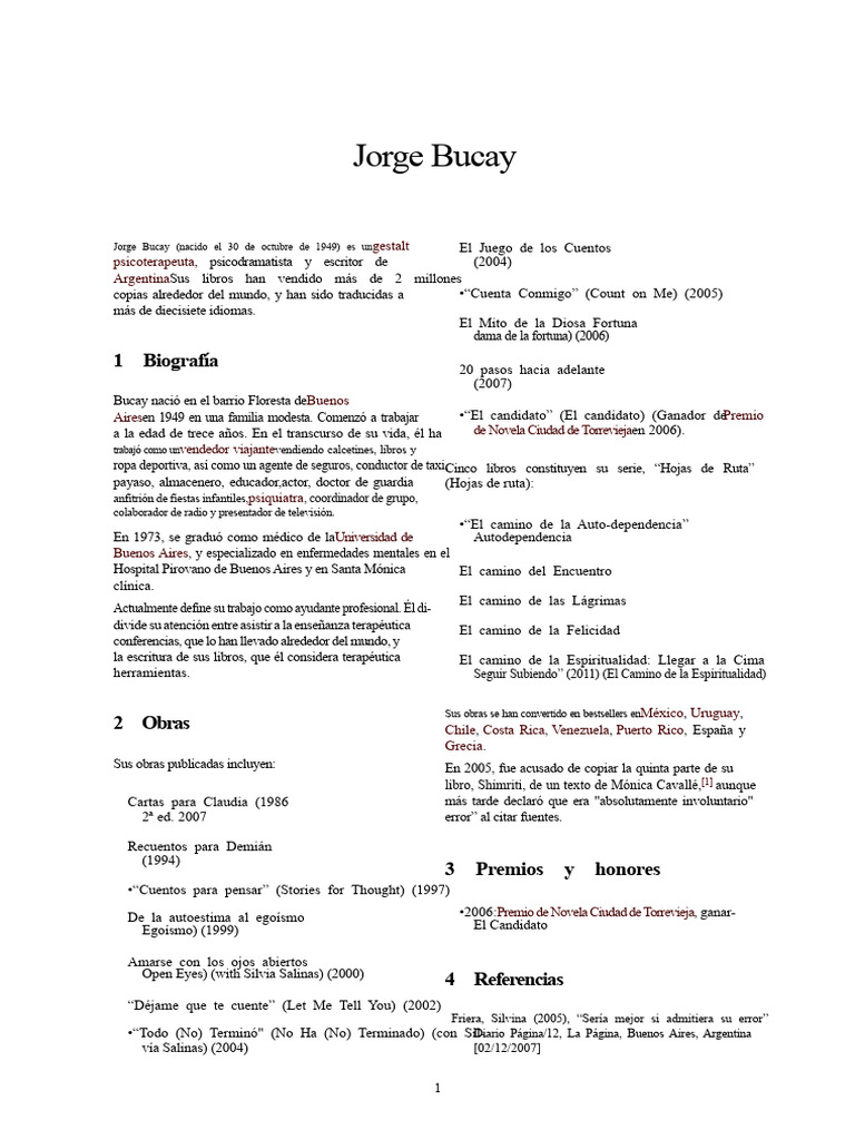 Jorge Bucay WIKIPEDIA | PDF