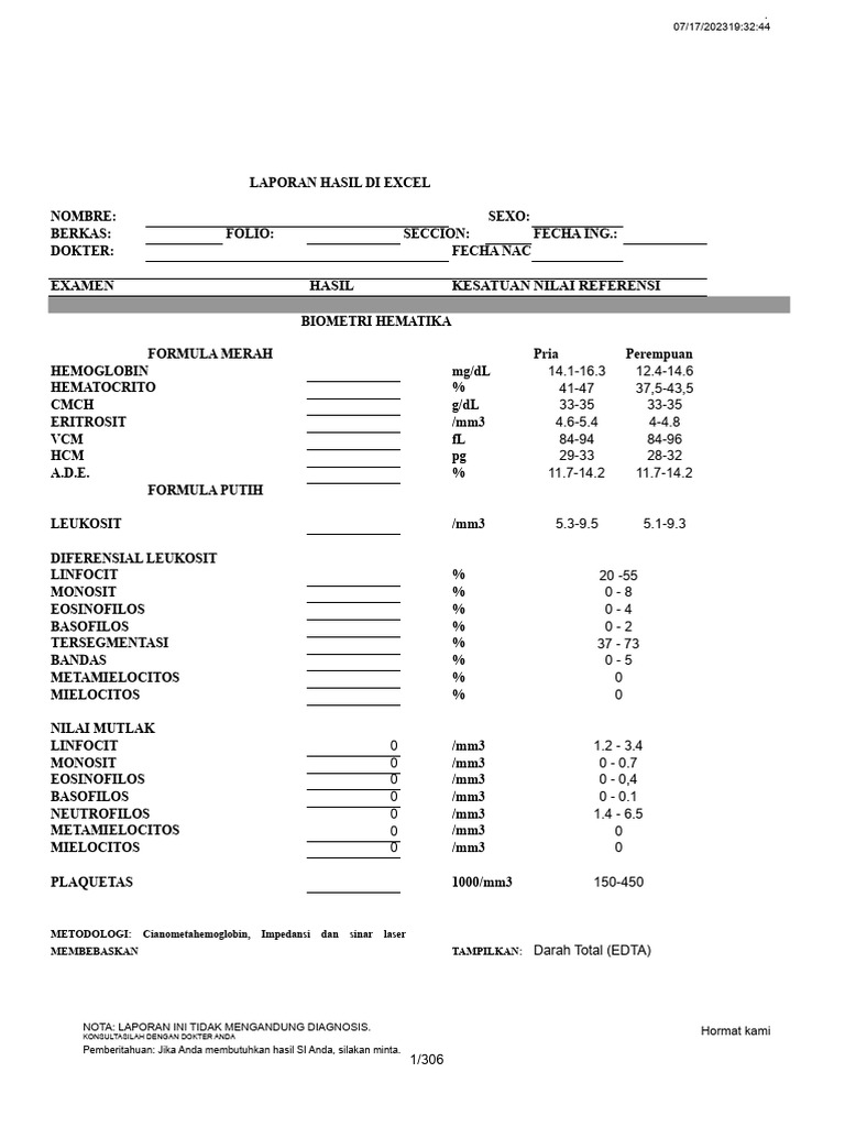 Laporan hasil dalam Excel LAB-FOR-118 | PDF