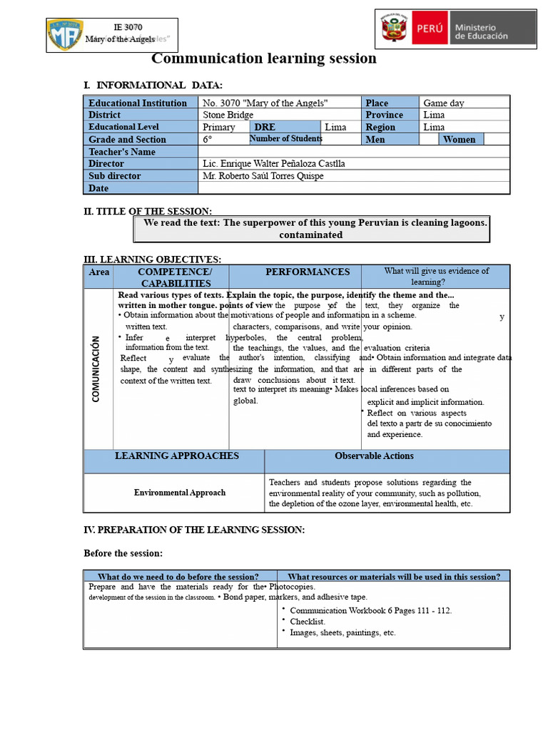 Learning Session Communication Reading Comprehension | PDF ...