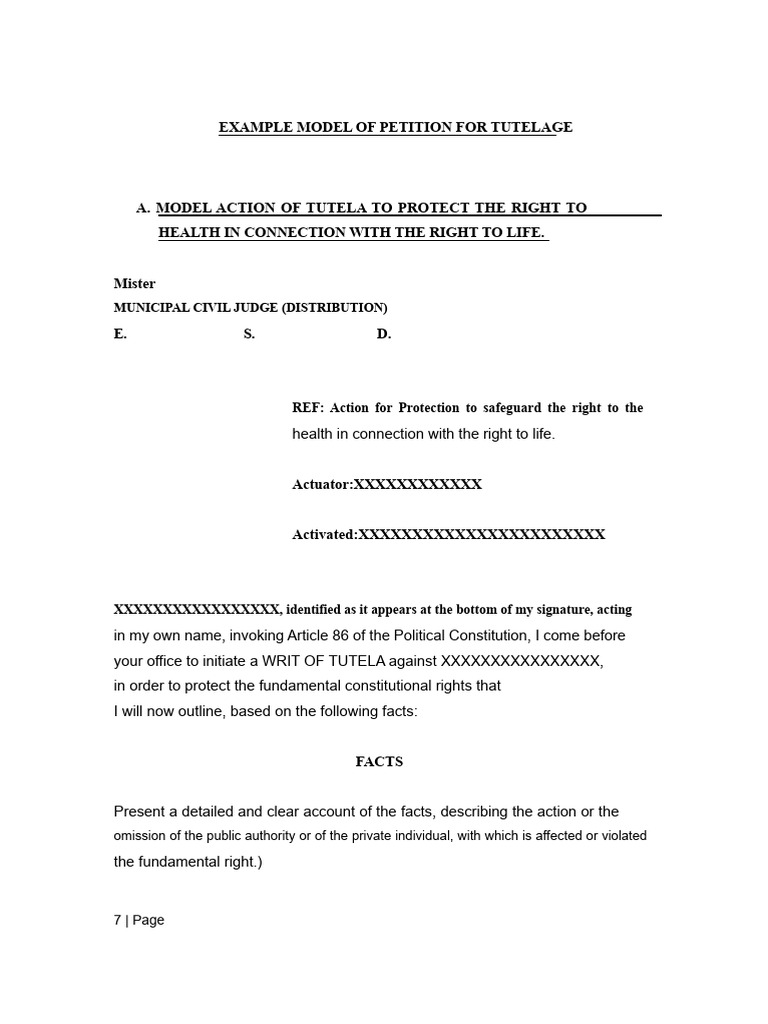 MODEL OF REQUEST FOR PROTECTION FORMAT | PDF | Discrimination | Equal ...