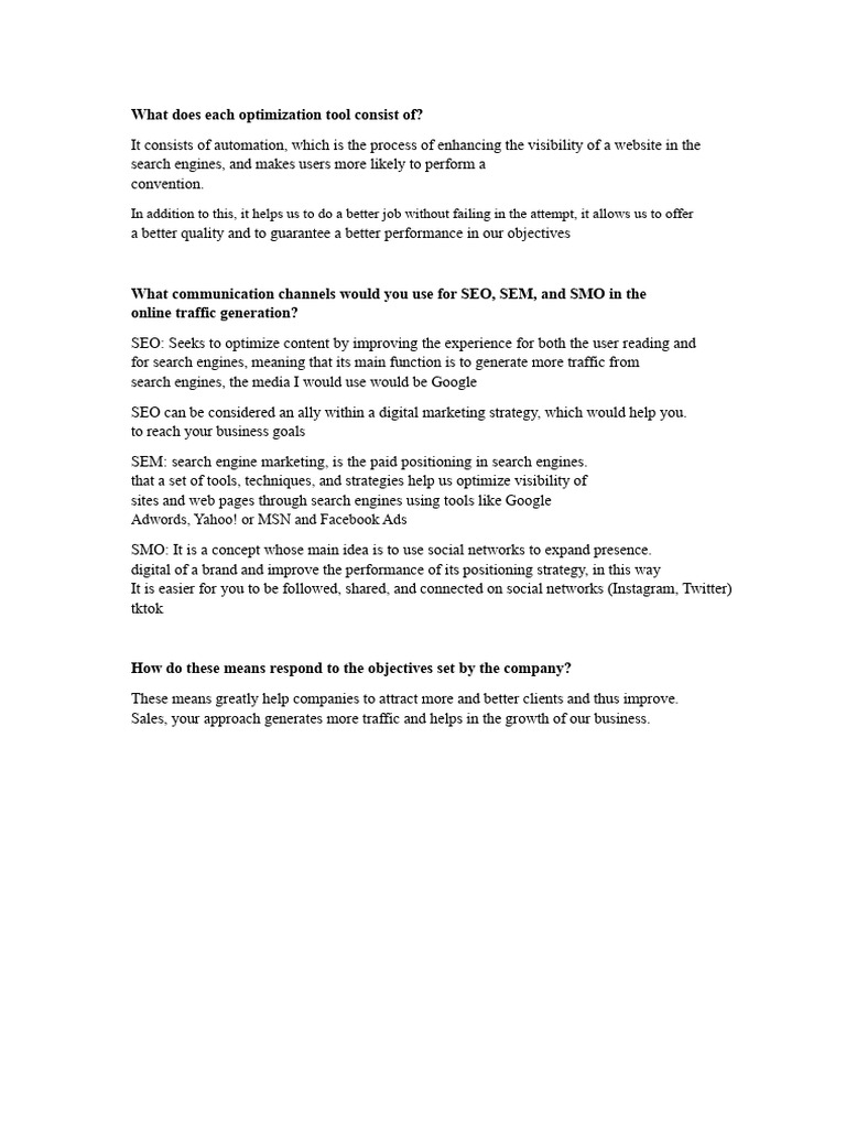 WHAT DOES EACH OPTIMIZATION TOOL CONSIST OF | PDF