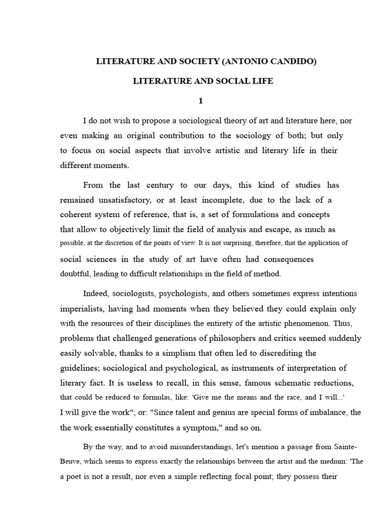Influence of Society on Literature | PDF | Sociology | Communication