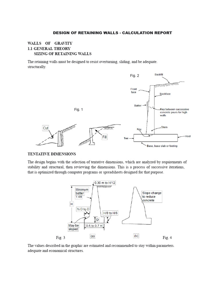 Retaining Wall Design Calculation Guide | PDF | Continuum Mechanics ...