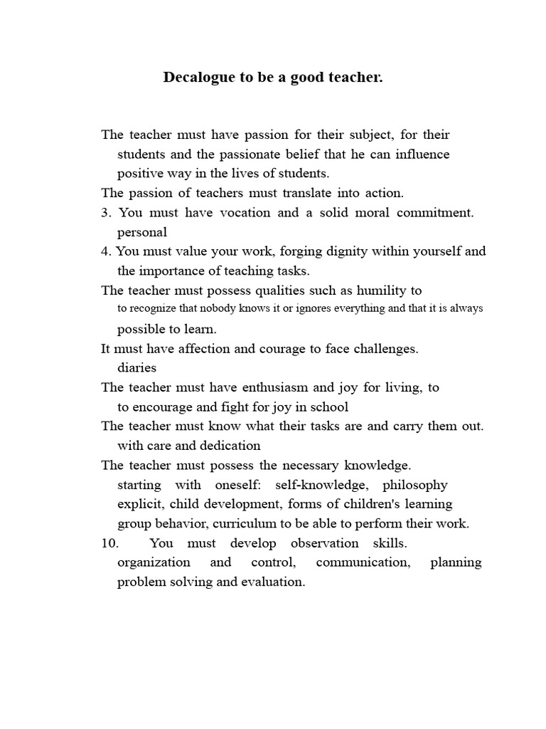 Essential Qualities of a Great Teacher | PDF